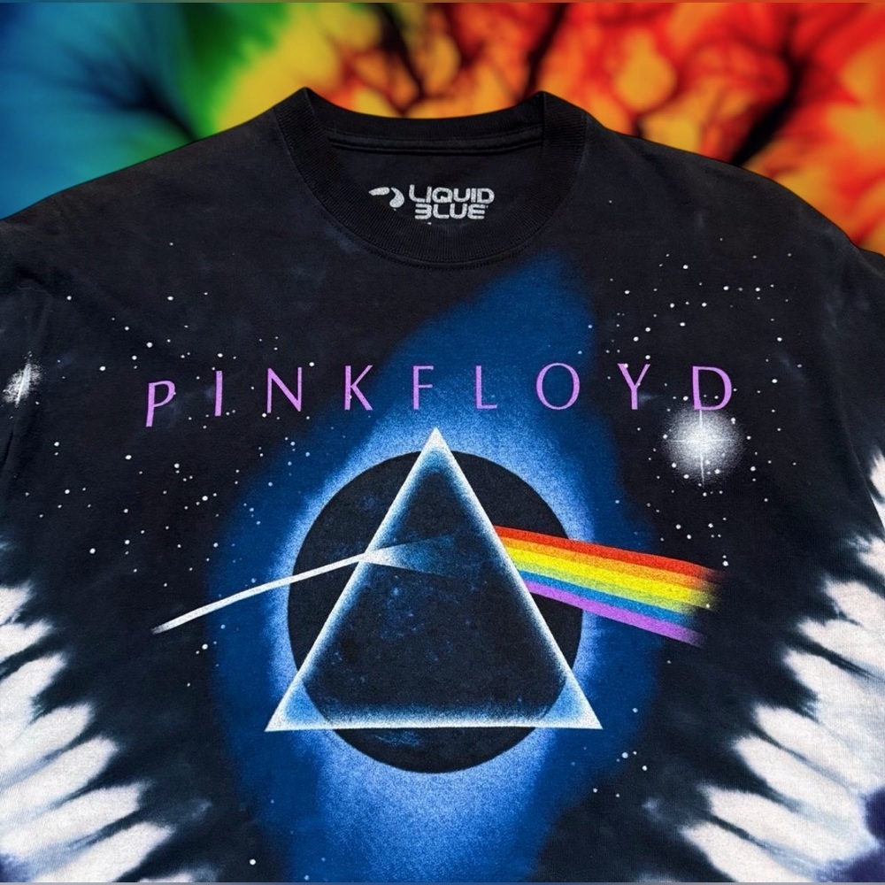 Pink Floyd Dark Side of The Moon Black Tie-Dye Tee